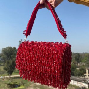 Noor Beaded Flap Clutch Bag