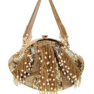 Aabroo Gold Pearl Batua Bag
