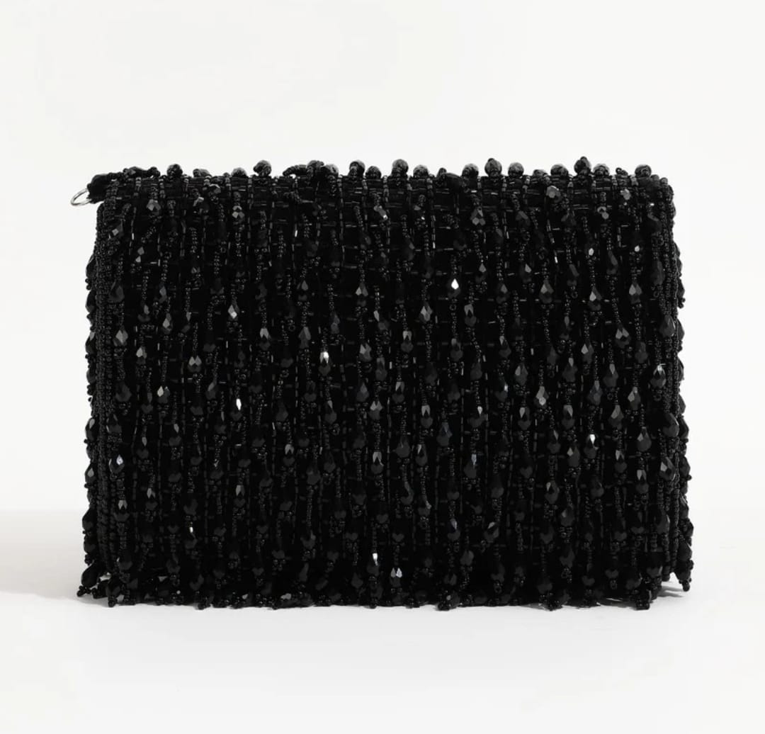 Noor Beaded Flap Clutch Bag - Image 3