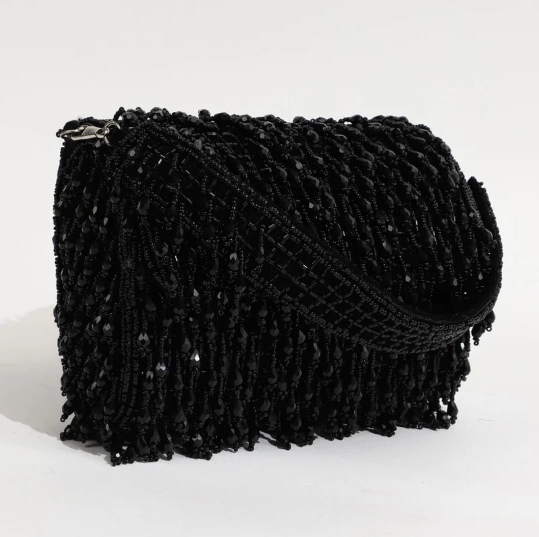Noor Beaded Flap Clutch Bag - Image 2